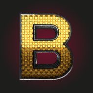 b vector golden and silver letter