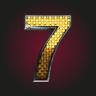 7 vector golden and silver letter