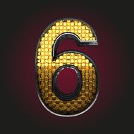 6 vector golden and silver letter