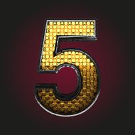 5 vector golden and silver letter