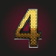4 vector golden and silver letter