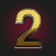 2 vector golden and silver letter