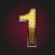 1 vector golden and silver letter