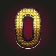 0 vector golden and silver letter