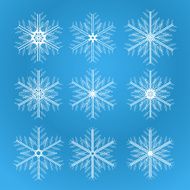 Icon set of snowflakes
