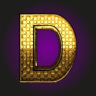 d vector golden letter