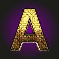 vector golden letter a