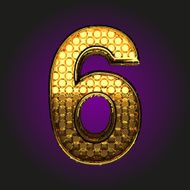 6 vector golden letter