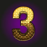 3 vector golden letter