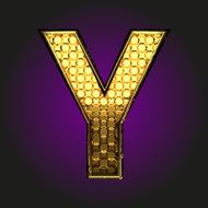 y vector golden letter