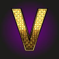 v vector golden letter
