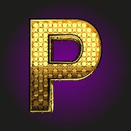 p vector golden letter