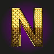 n vector golden letter