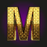 m vector golden letter