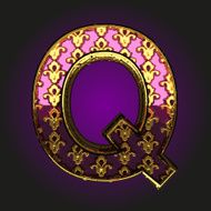 q vector violet letter with gold