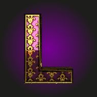 l vector violet letter with gold