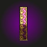i vector violet letter with gold