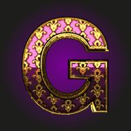 g vector violet letter with gold