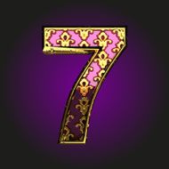 7 vector violet letter with gold
