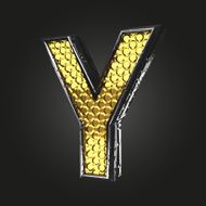 y vector golden and silver letter N2