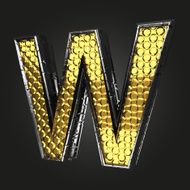 w vector golden and silver letter N2