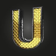 u vector golden and silver letter N2