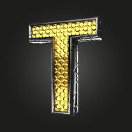 t vector golden and silver letter N2