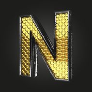 n vector golden and silver letter N2