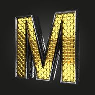 m vector golden and silver letter N2