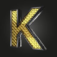 k vector golden and silver letter N2