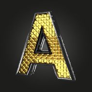 vector golden and silver letter a