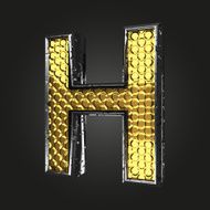 h vector golden and silver letter N2