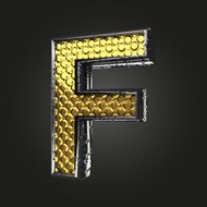 f vector golden and silver letter N2