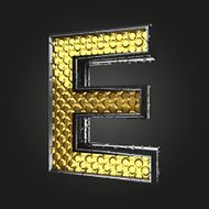 e vector golden and silver letter N2
