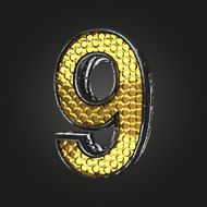 9 vector golden and silver letter