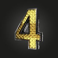 4 vector golden and silver letter N2
