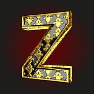 z vector black letter with gold