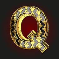 q vector black letter with gold