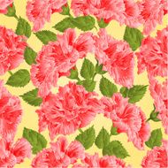 Seamless texture pink hibiscus vector