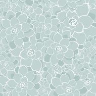 Vector silver gray succulents texture seamless pattern background