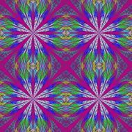 Symmetrical pattern in stained-glass window style Purple and Blue palette N2