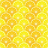Seamless pattern with lemon and orange slices