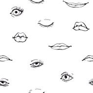 Seamless texture Human eyes and lips N2