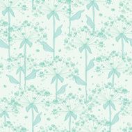 vector summer line art dandelions seamless pattern background N2