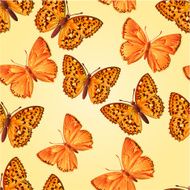 Seamless texture forest and mountain butterfly vector