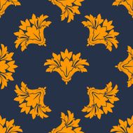 Seamless floral pattern with orange cornflowers N2