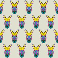 Abstract bright colored polygonal triangle geometric kangaroo seamless pattern background N2