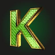 k green letter with gold