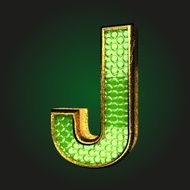 j green letter with gold