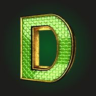 d green letter with gold